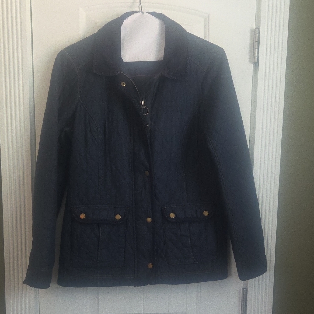 Womens L L BEAN Quilted Denim Jacket